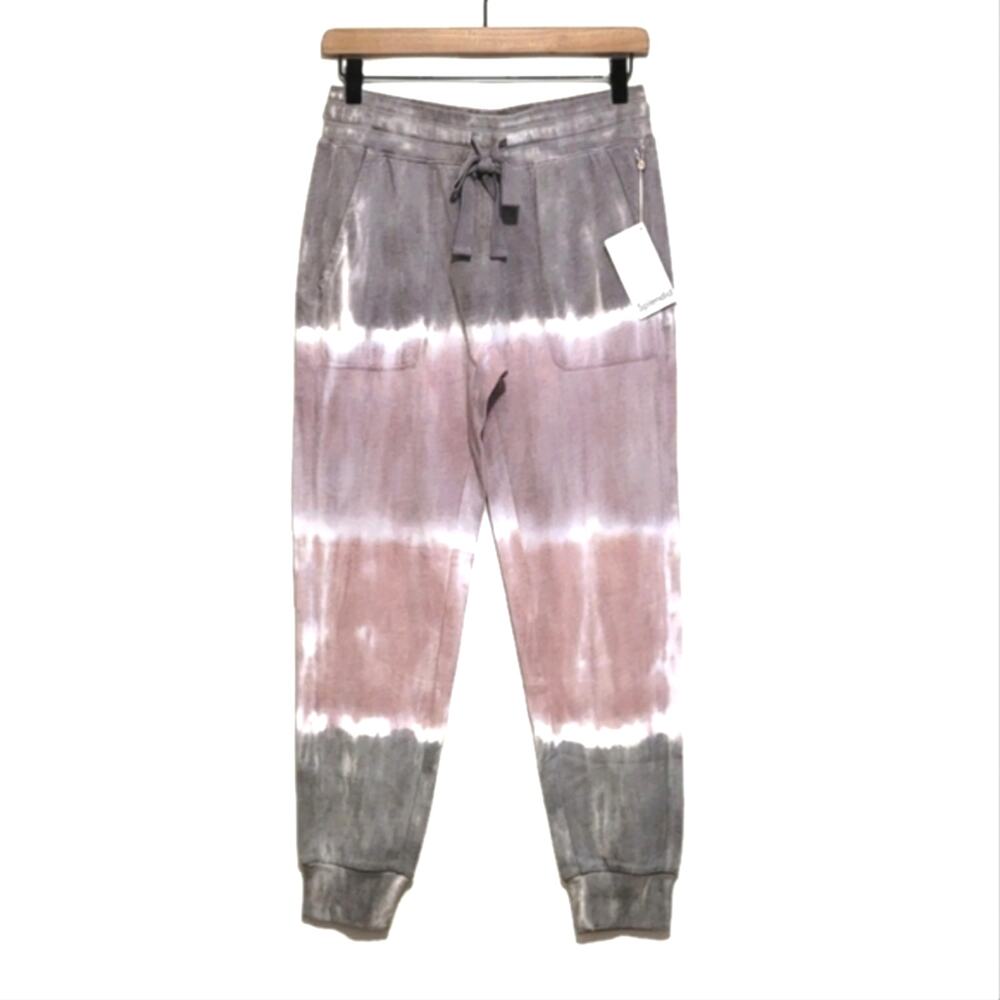 Splendid Tie Dye Jogger Pant Gray Pink Lounge Athleisure Casual Cotton Size XS - Picture 13 of 13